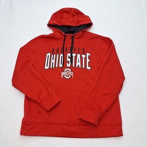 Ohio State Buckeyes Hoodie Mens Large Red Sweatshirt Scarlet &‎ Gray